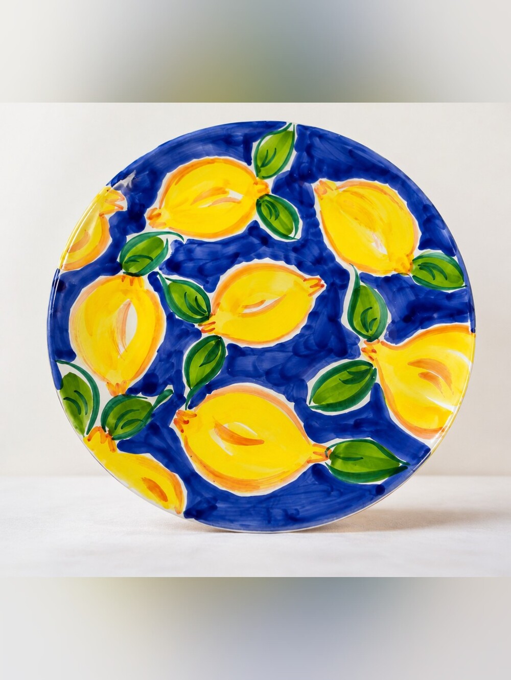 Eduardo Alves & Filhos Portugal Hand Painted Lemon 14” Serving Platter